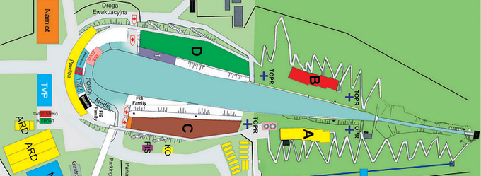 Zakopane mapa skocznia wyjazdy skoki narciarskie i wyjazdy sportowe BP Gryf